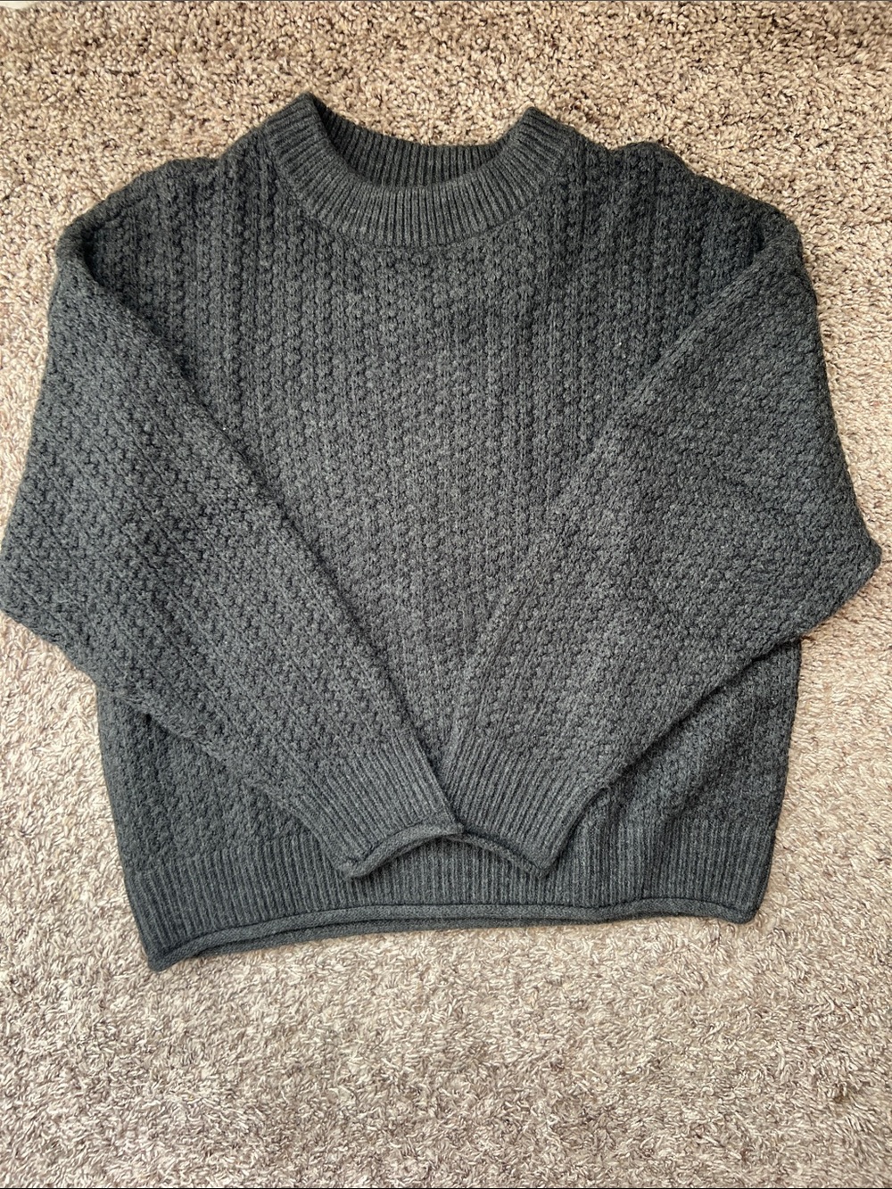 Women’s Dark Gray Knit Crewneck Sweater